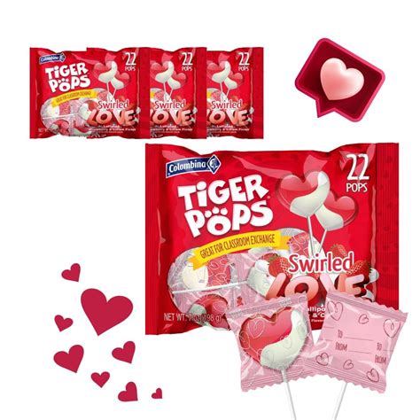 Amazon.com : Colombina's Tiger Pops Swirled Lollipops - 4 Pack - Strawberry and Cream Flavored ...