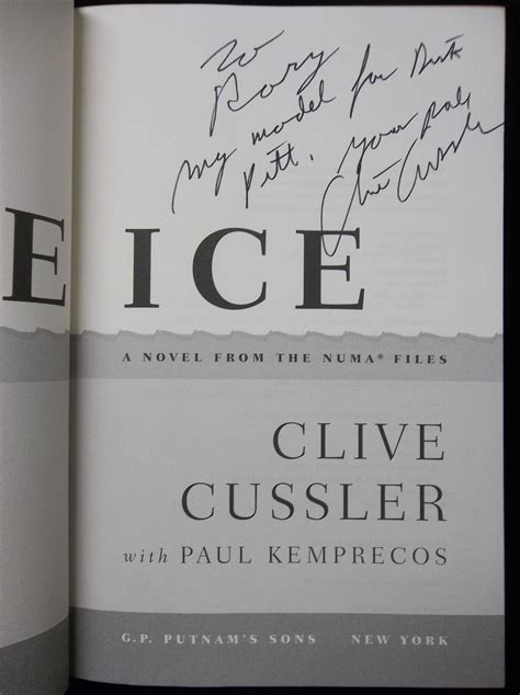 Lot Detail - 2002 Fire Ice by Clive Cussler- Signed by Cussler