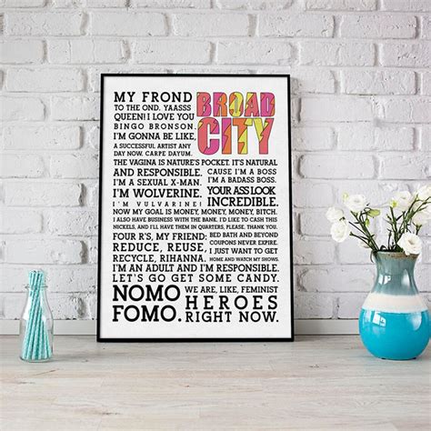 Broad City Quotes Poster Downloadable Digital Print | Etsy