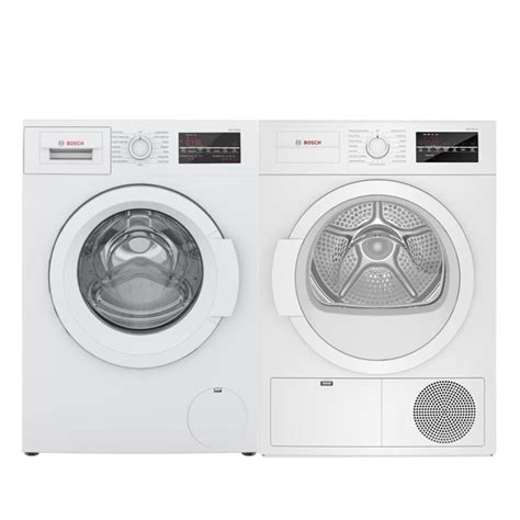 Bosch 300 Series High Efficiency Front Load Washer and Condensing Electric Dryer Set in White ...