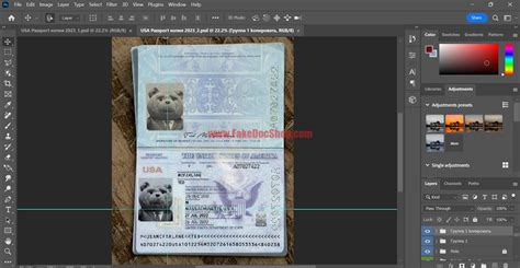 USA Passport PSD Template New Current Version 2023 - Fakedocshop