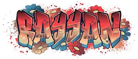 Graffiti Styled Name Design - Rayyan Stock Vector - Illustration of grafiti, graffito: 230117657