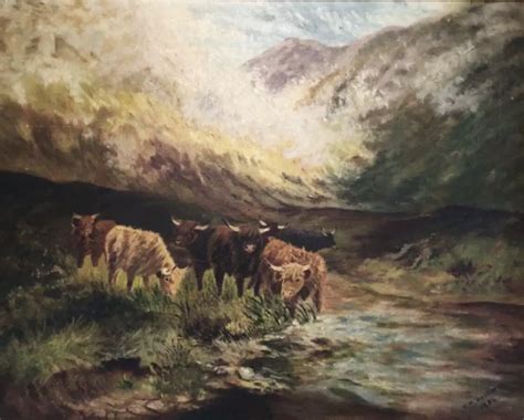 Highland Cattle Oil Painting | 722169 | www.mansionhouseantiques.co.uk