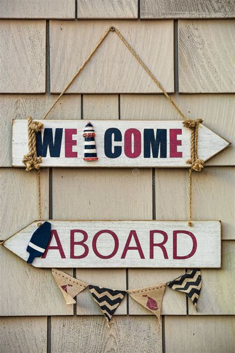 Welcome Aboard Sign stock photo. Image of sign, clouds - 108360956