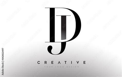 DJ jd letter design logo logotype icon concept with serif font and classic elegant style look ...