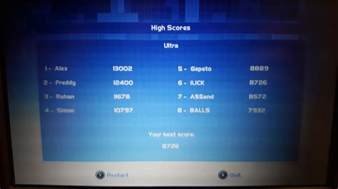 Was on a flight where the high scores of tetris were displayed for the whole plane. I made it to ...