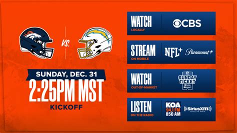 Denver Broncos vs. Los Angeles Chargers: How to watch, listen and live ...