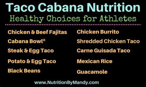 Taco Cabana Nutrition: Healthy Options for Athletes - Nutrition By Mandy