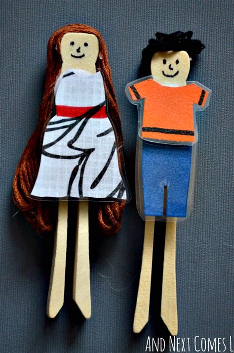 DIY Dress Up Peg Dolls | And Next Comes L - Hyperlexia Resources