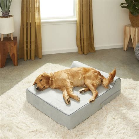 KOPEKS Orthopedic Pillow Dog Bed w/Removable Cover, Gray, Large - Chewy.com