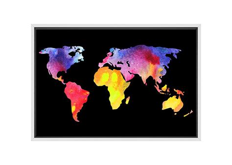 Abstract World Map Canvas Wall Art Print: A Contemporary Cartographic ...