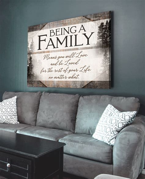 Family Wall Art: Being A Family Means V3 (Wood Frame Ready To Hang ...