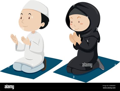 Muslim couple praying on mattress Stock Vector Image & Art - Alamy