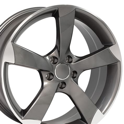 19x8.5 Wheel Fits Audi, Volkswagen - Audi S4 Style Gunmetal Rim w/Mach'd Face, Hollander 58867 ...