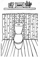 Bathroom Coloring Page sketch template