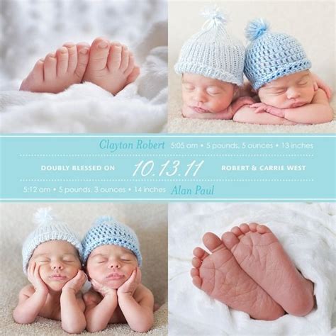 Twin Birth Announcements | Tiny Prints | Twin birth announcements, Twins announcement, Baby toes