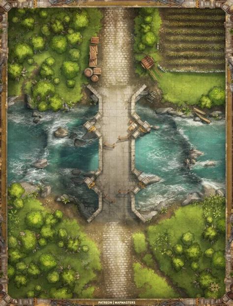 Toll Bridge over Wild River [30x40] [River/Bridge] [Battlemap ...