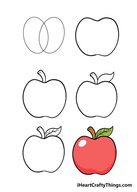 Apple Drawing - How To Draw An Apple Step By Step