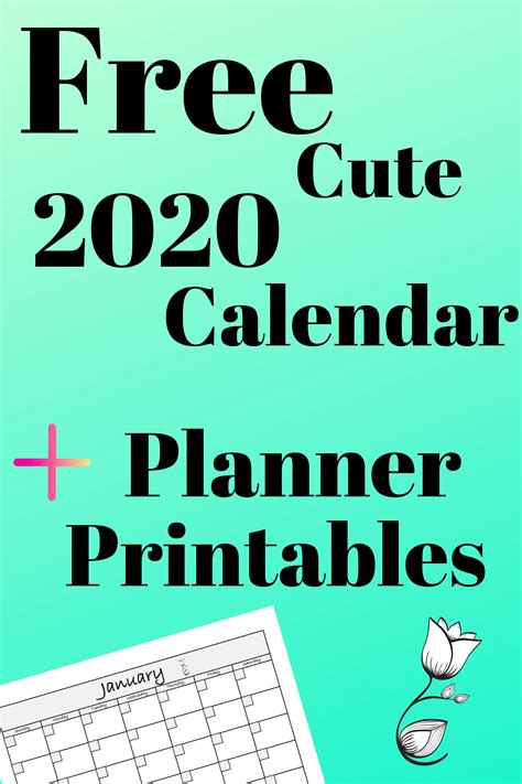 Free Cute Printable Calendar (+ Free Planner Printables) - The Peculiar ...