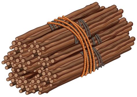 Wooden sticks in big bundle 297951 Vector Art at Vecteezy