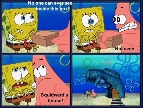 Secret box | Spongebob drawings, Spongebob memes, Spongebob