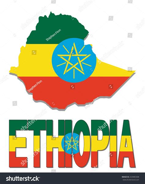 Ethiopia Map Flag Text Illustration Stock Illustration 253985308 ...