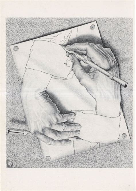 Drawing Hands MC Escher Dutch Artist Painting Postcard | Topics - Fine ...