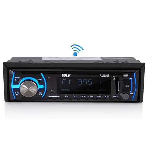 PYLE PLMRB29B - Marine Bluetooth Stereo Radio - 12v Single DIN Style Boat in Dash Radio Receiver ...