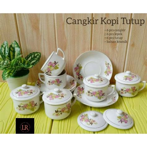 Jual Cangkir Kopi Jadul Plus Tutup/ Cangkir keramik Jadul / Cangkir Kopi Keramik Clasic Vintage ...