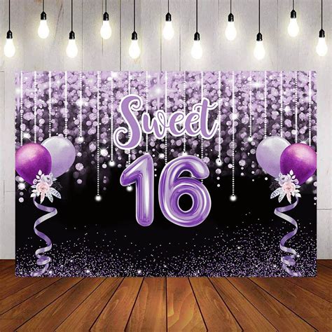 Balloons and Ribbon Sweet 16 Birthday Party Backgrounds | Sweet 16 ...