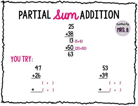 How To Do Partial Sums Addition - Sara Battle's Math Worksheets