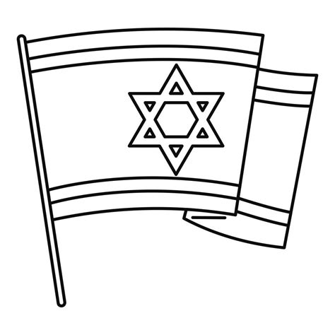 Israel flag icon, outline style 14574575 Vector Art at Vecteezy