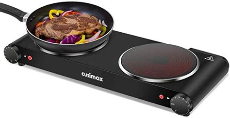 Cusimax Portable Electric Stove, Infrared Single Burner, 1200W Heat-up ...