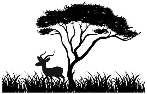 Free Vector | Silhouette animal in nature white background