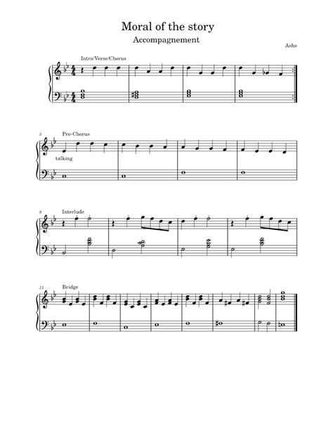 Moral of the story (Accompagnement) – Ashe Sheet music for Piano (Solo) Easy | Musescore.com