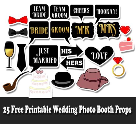 Free Printable Wedding Photo Booth Props