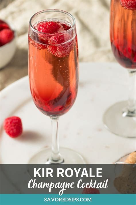 Sparkling Kir Royale Cocktail - Savored Sips