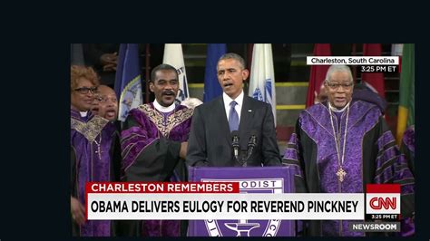 Obama sings 'Amazing Grace' during eulogy for pastor - CNN Video