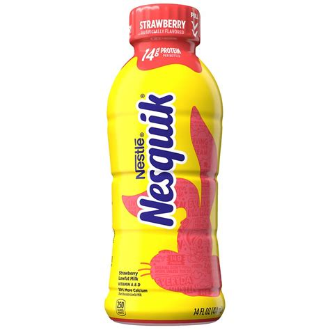 Nestle Nesquik Lowfat Milk 14 oz Bottle Strawberry | Walgreens