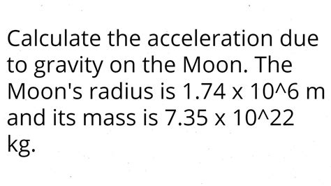 Gravitational Acceleration Equation