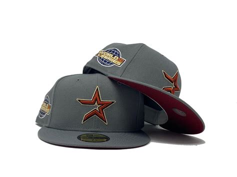 HOUSTON ASTROS 2005 WORLD SERIES STORM GRAY BURGUNDY BRIM NEW ERA FITT ...