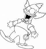 Simpsons Krusty Coloring Pages Clown Simpson Cartoon Color Bart  sketch template