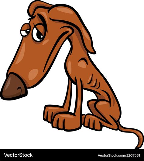 Poor hungry dog cartoon Royalty Free Vector Image