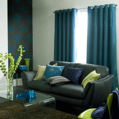 teal curtains gray couch | for the home | Pinterest