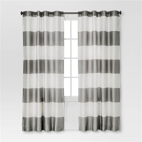 Bold Curtain Panel Gray (54x84'') - Threshold | Panel curtains, Striped ...