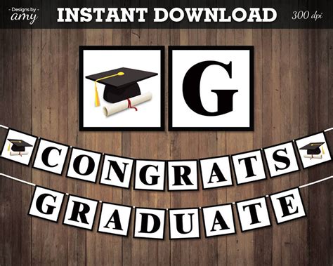 Printable Congrats Banner Congrats Graduate Banner High | Etsy