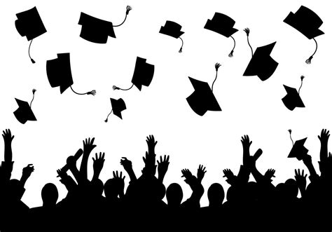 Graduation background vector silhouette 680958406142565418 | Graduation ...