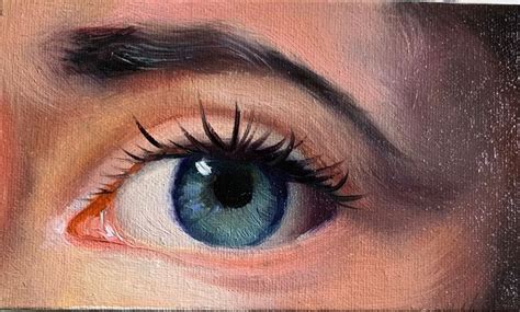 Blue Eye - Original Oil Painting on canvas - Portrait Art by Elizabeth ...