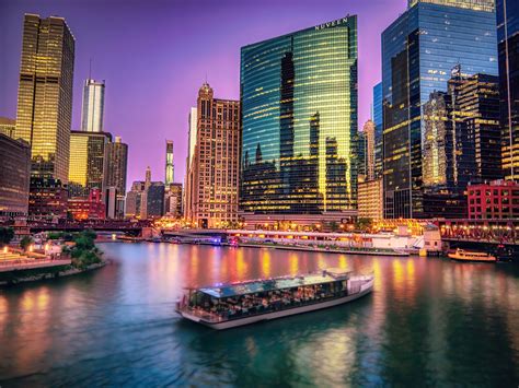 Chicago Riverwalk at Night Chicago Illinois River Walk | Etsy