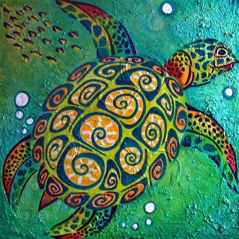 Sea Turtle Painting, Sea Turtle Art, Sea Turtles, Baby Turtles, Turtle Wall Art, Image Deco ...